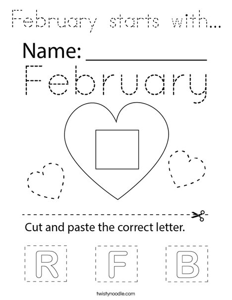 February starts with... Coloring Page