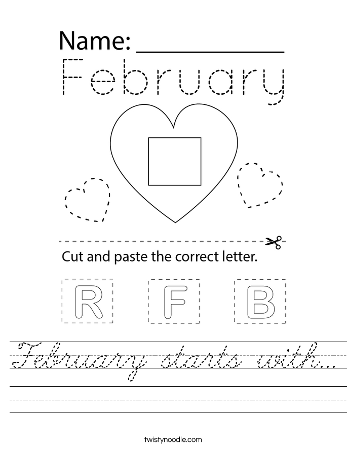 February starts with... Worksheet