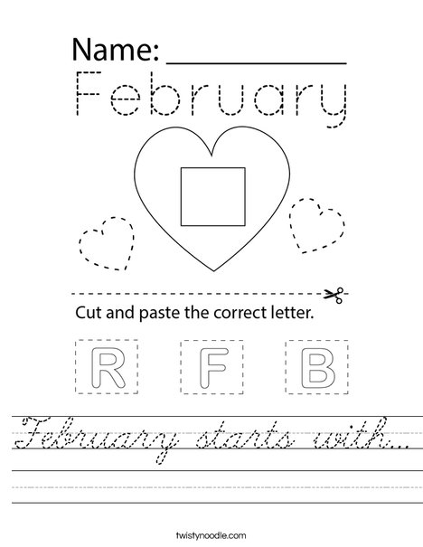February starts with... Worksheet