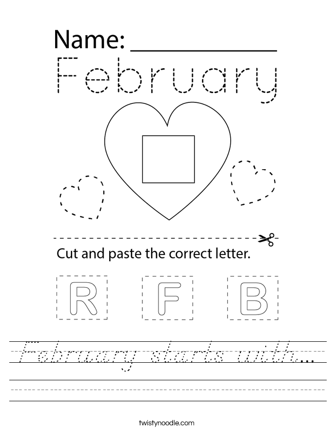 February starts with... Worksheet