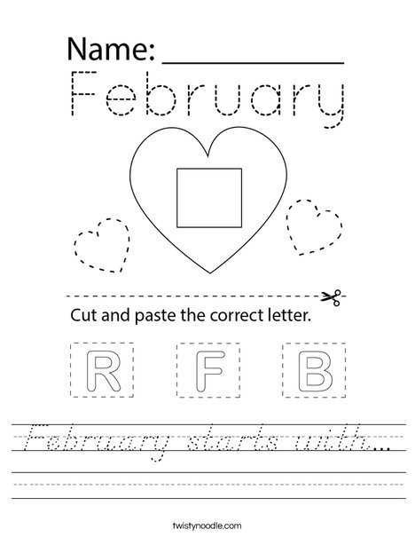 February starts with... Worksheet