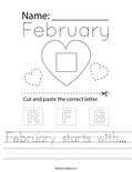 February starts with... Worksheet