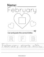 February starts with Handwriting Sheet
