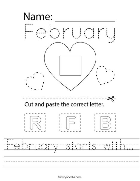 February starts with... Worksheet