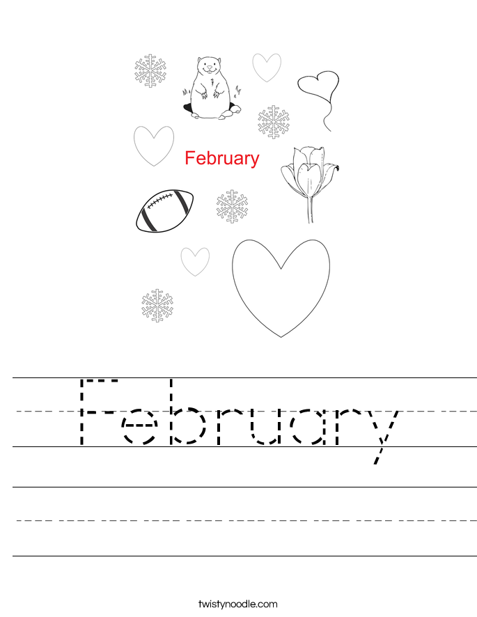 February Worksheet Twisty Noodle