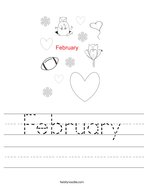 February Handwriting Sheet