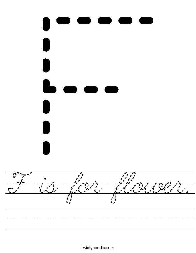 F is for flower. Worksheet