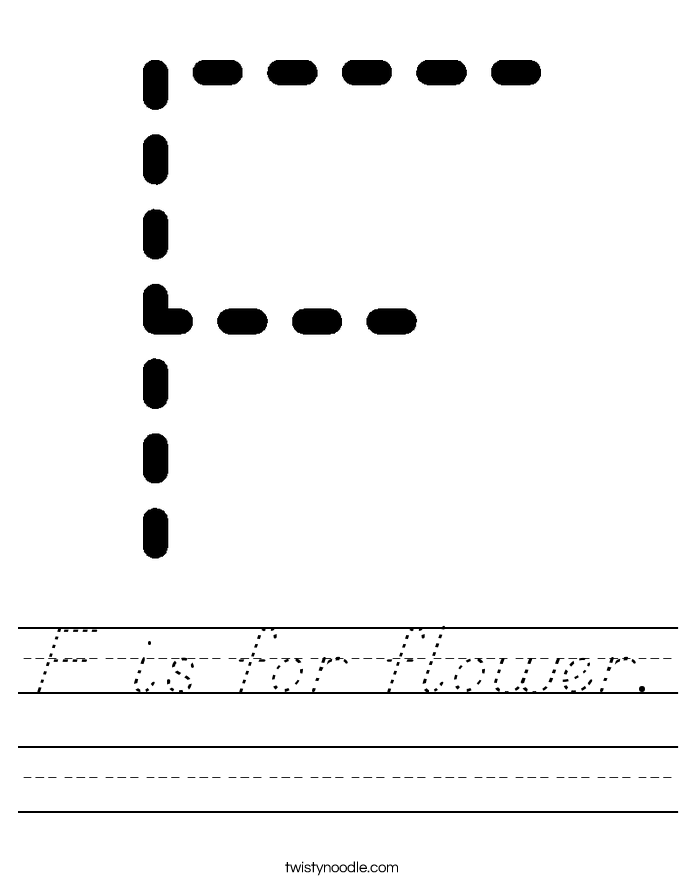 F is for flower. Worksheet