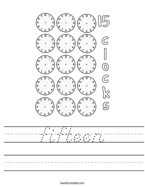 Fifteen clocks Worksheet