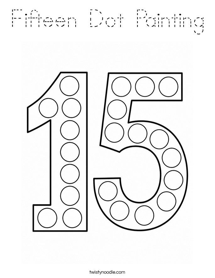 Fifteen Dot Painting Coloring Page