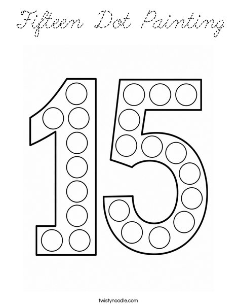 Fifteen Dot Painting Coloring Page