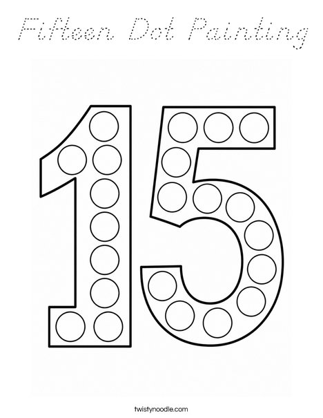 Fifteen Dot Painting Coloring Page