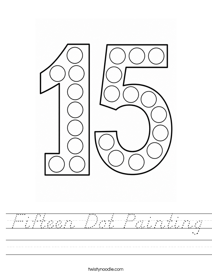 Fifteen Dot Painting Worksheet