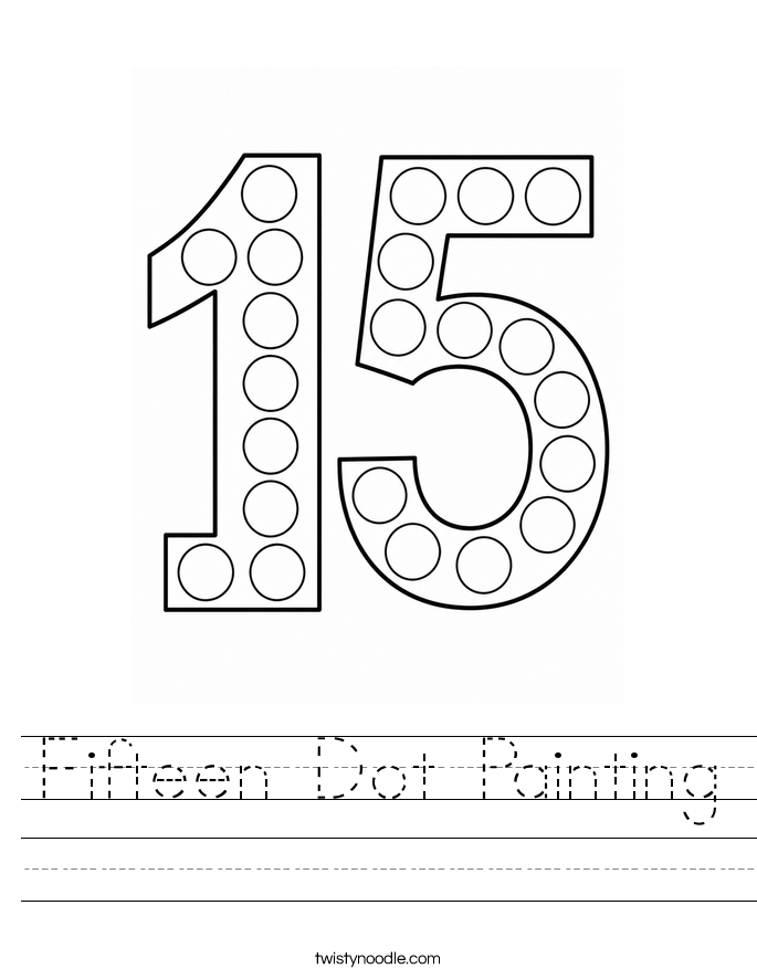 Fifteen Dot Painting Worksheet