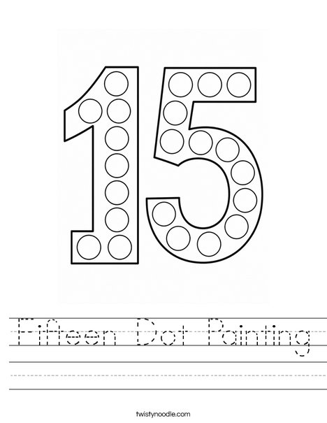 Fifteen Dot Painting Worksheet