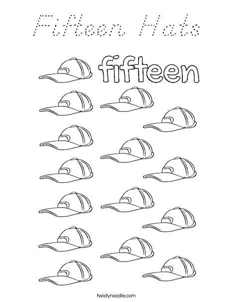 Fifteen Hats Coloring Page