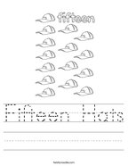 Fifteen Hats Handwriting Sheet