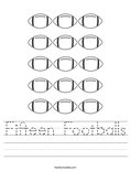 Fifteen Footballs Worksheet