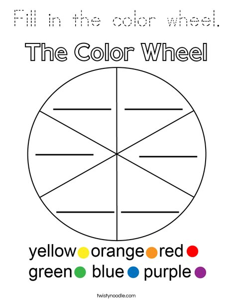 Fill in the color wheel. Coloring Page