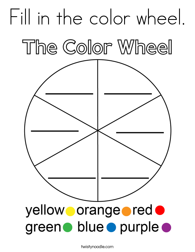 Fill in the color wheel Coloring Page Twisty Noodle