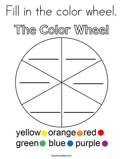 Fill in the color wheel. Coloring Page