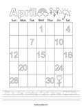 Fill in the missing April dates (2026). Worksheet