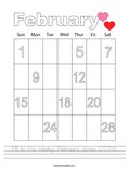 Fill in the missing February dates (2026). Worksheet