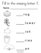 Color the letter F Coloring Page - Twisty Noodle