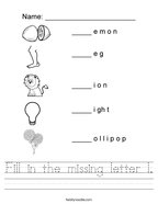 letter l worksheets twisty noodle