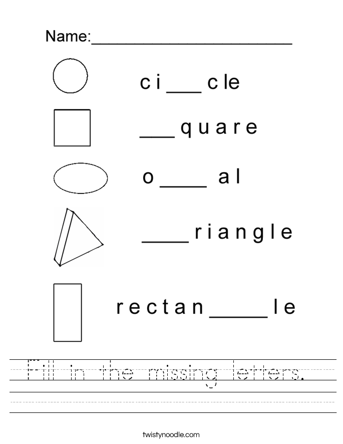 fill in the missing letters worksheet twisty noodle