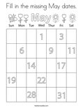Fill in the missing May dates. Coloring Page