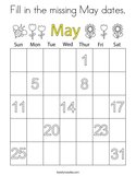 Fill in the missing May dates Coloring Page