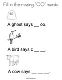Fill in the missing "OO" words Coloring Page