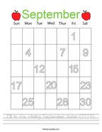 Fill in the missing September dates (2023) Handwriting Sheet