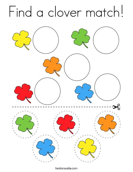 Find a clover match! Coloring Page