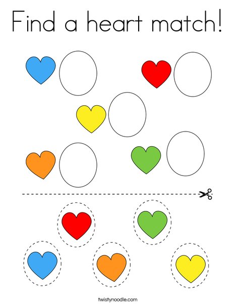 Find a heart match! Coloring Page