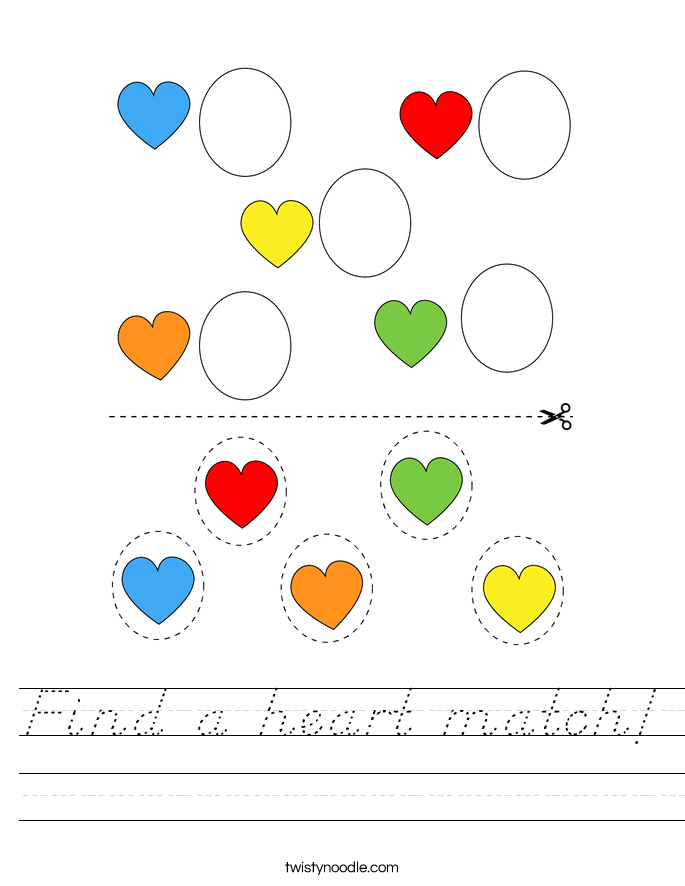 Find a heart match! Worksheet