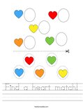 Find a heart match! Worksheet