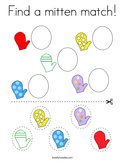 Find a mitten match Coloring Page