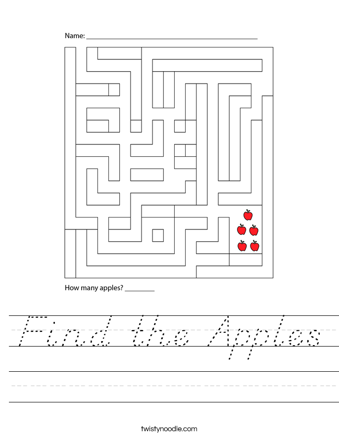 Find the Apples Worksheet