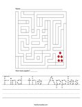 Find the Apples Worksheet