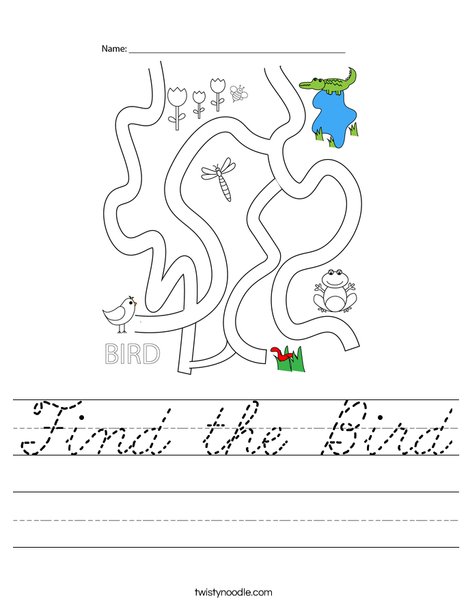 Find the Bird Worksheet