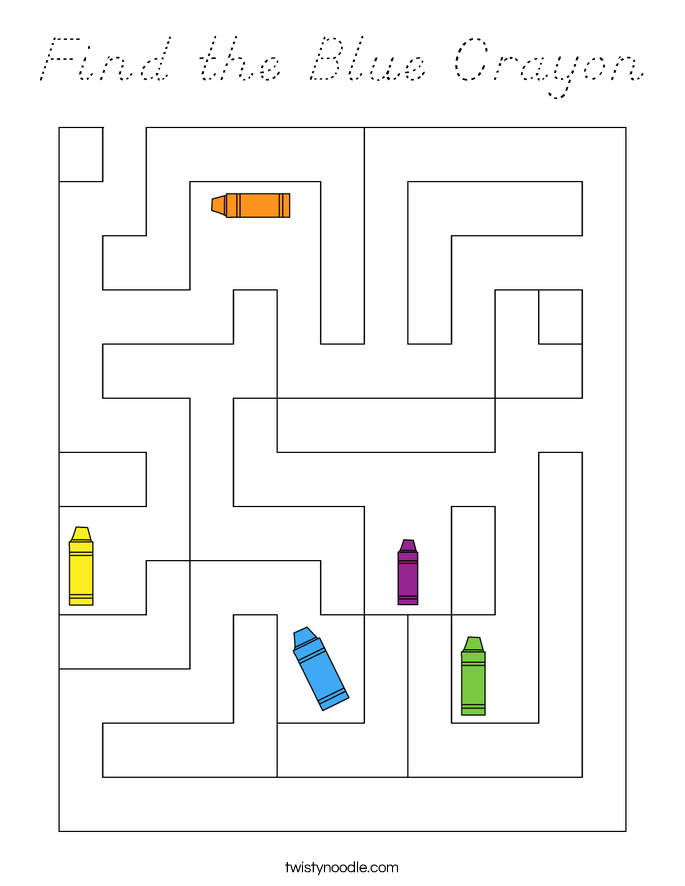 Find the Blue Crayon Coloring Page