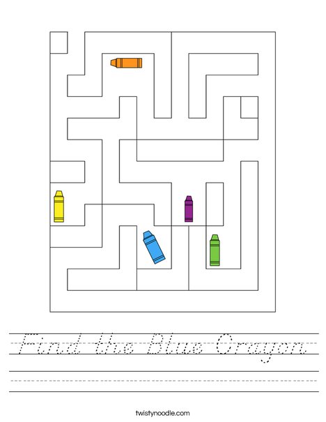 Find the Blue Crayon Worksheet