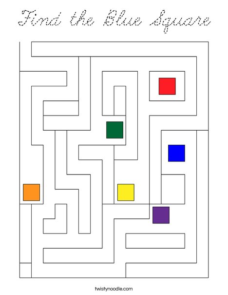 Find the Blue Square Coloring Page