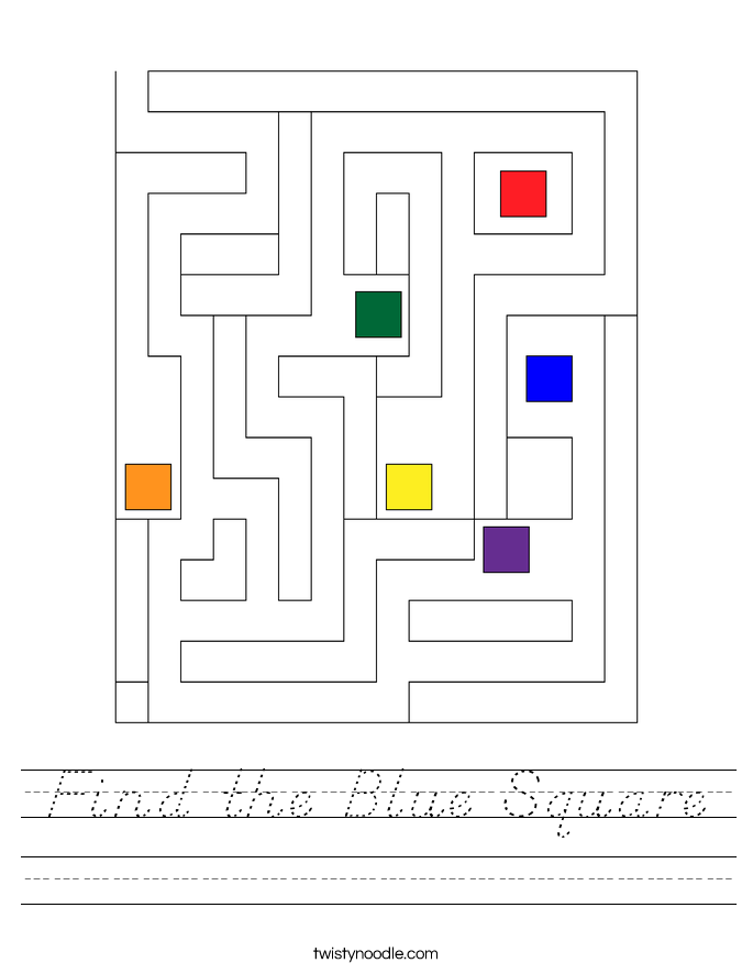 Find the Blue Square Worksheet