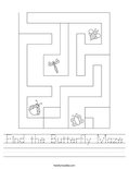 Find the Butterfly Maze Worksheet