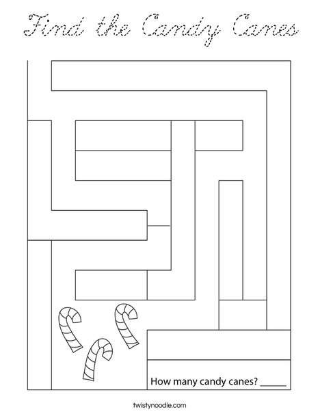 Find the Candy Canes Coloring Page