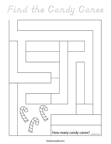 Find the Candy Canes Coloring Page