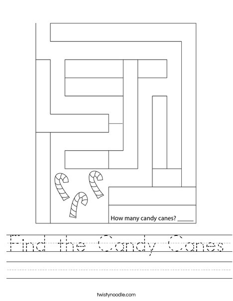 Find the Candy Canes Worksheet